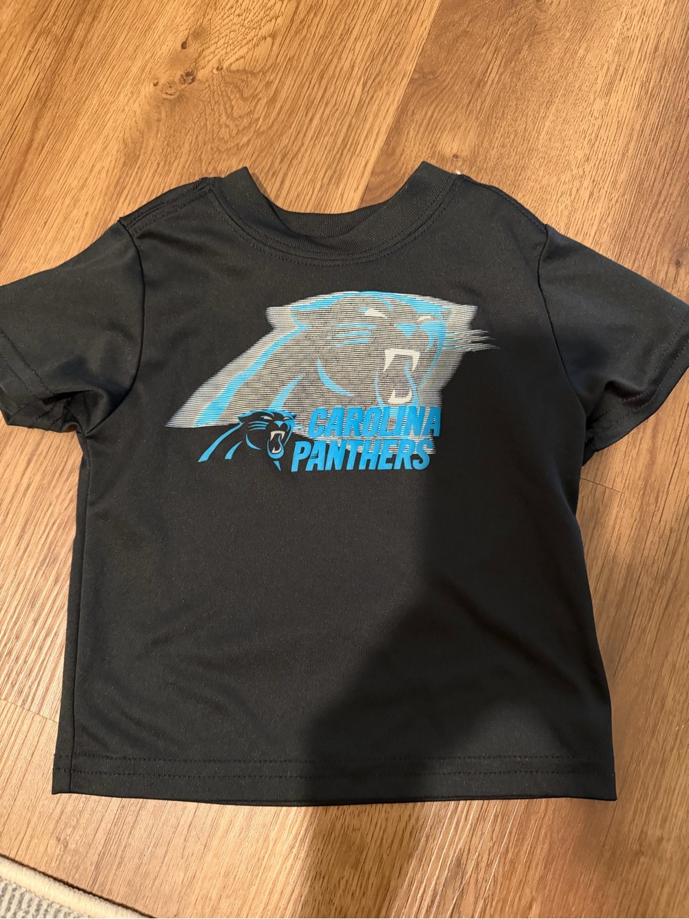 NFL Black Kids Tee with Blue Carolina Panthers Logo